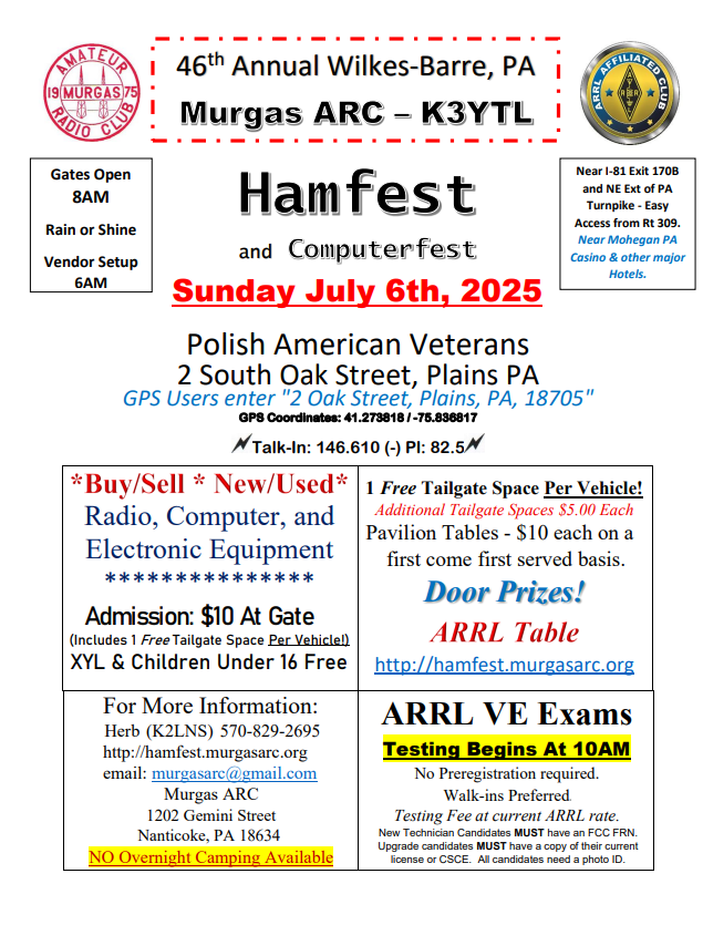 Front of hamfest flier